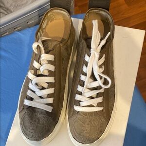 Brown and White Sneakers